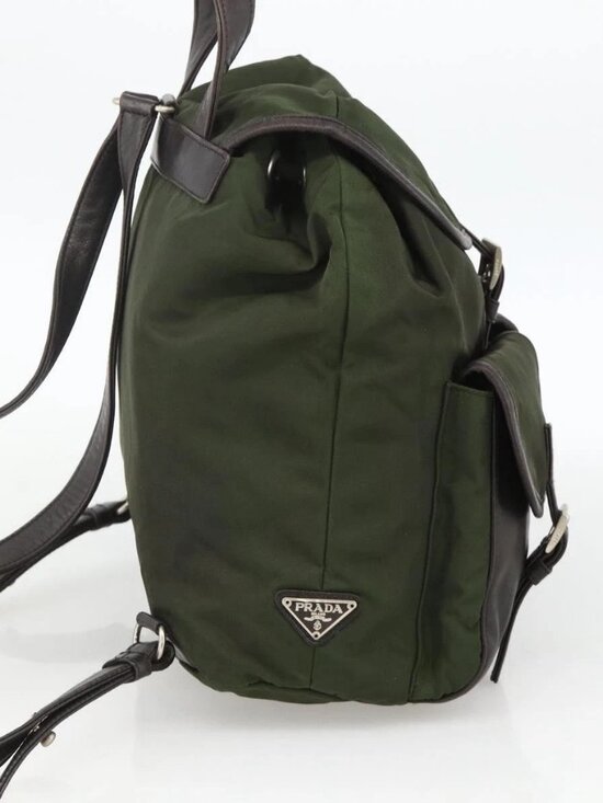 PRADA Backpack Nylon Green Silver Auth bs34256 main image 10